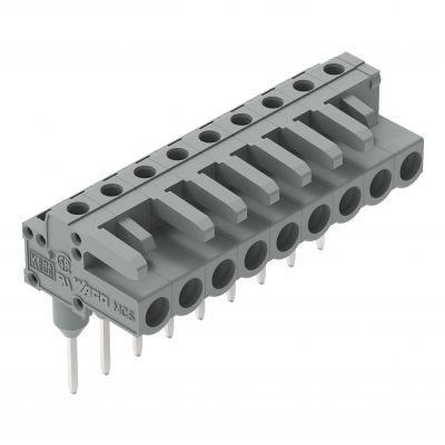 Gniazda do złączek listwowych Piny 0,6x1mm konstrukcja kątowa szara /50szt./ WAGO (232-239/005-000)