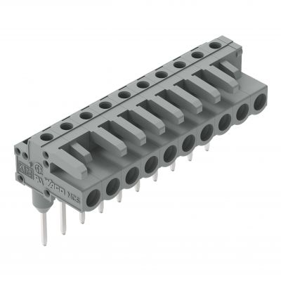 Gniazdo MCS-MIDI Classic kątowe 10-biegunowe szare raster 5mm 232-240/005-000 /50szt./ WAGO (232-240/005-000)