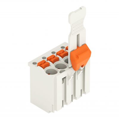Gniazdo picoMAX raster 3,5mm 4-biegunowy z płytką uchwytową i suwakiem 2091-1104/002-000 /100szt./ WAGO (2091-1104/002-000)