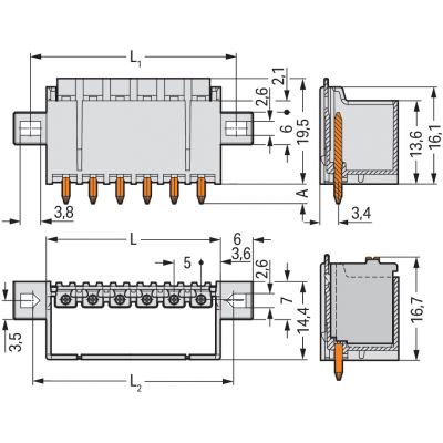 Wtyk picoMAX raster 5mm 3-biegunoweunowy z prostymi pinami i uchwytami 2092-1403/005-000 /200szt./ WAGO (2092-1403/005-000)