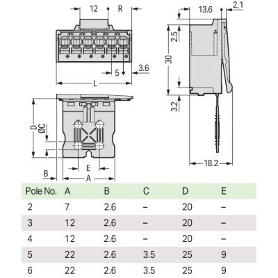 Wtyk picoMAX raster 5mm 4-biegunowy z płytką uchwytową 2092-1504/002-000 /50szt./ WAGO (2092-1504/002-000)