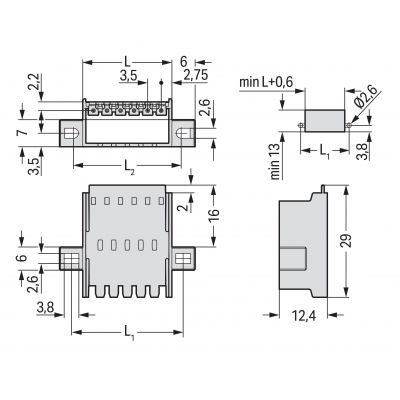 Wtyk picoMAX raster 3,5mm 8-biegunoweunowy przepustowy z uchwytami montażowymi 2091-1638/024-000 /50szt./ WAGO (2091-1638/024-000)