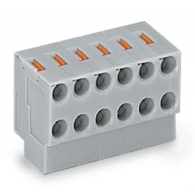 2-przewodowe gniazdo przycisk PUSH WIRE szara /50szt./ WAGO (252-159)