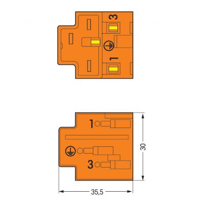 Wtyk 3-bieg. pomarańczowy /50szt./ WAGO (730-113)