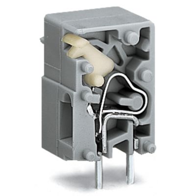 Modularna złączka do płytek drukowanych przycisk 2,5mm2 RM 10mm 1-bieg szara /100szt./ WAGO (741-903)