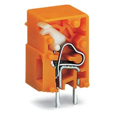 Modularna złączka do płytek drukowanych przycisk 2,5mm2 RM 10,16mm 1-bieg pomarańczowa /100szt./ WAGO (741-913)