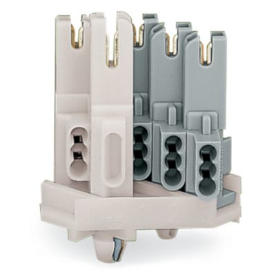 Wtyk rozgałęźny 1mm2 3-polowy biały / szary ze stopkami montażowymi 267-123 /500szt./ WAGO (267-123)