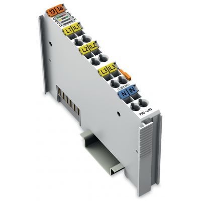 Moduł pomiaru mocy 3-fazowej 480VAC 1A jasnoszary WAGO (750-493)