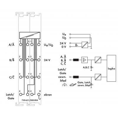 Moduł interfejsu enkodera przyrostowego RS 422 jasnoszary WAGO (750-631/000-004)