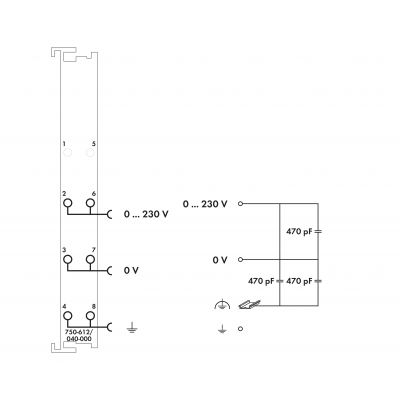 Zasilacz 0-230VAC/VDC ciemnoszary WAGO (750-612/040-000)