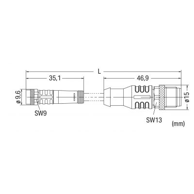 SA-C M8-F-AX M12A-M-AX Przewód czujnika elementu wykonawczego WAGO (756-5507/040-020)