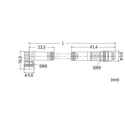 SA-C M8-F-RA M8-M-AX Przewód czujnika elementu wykonawczego WAGO (756-5203/030-010)