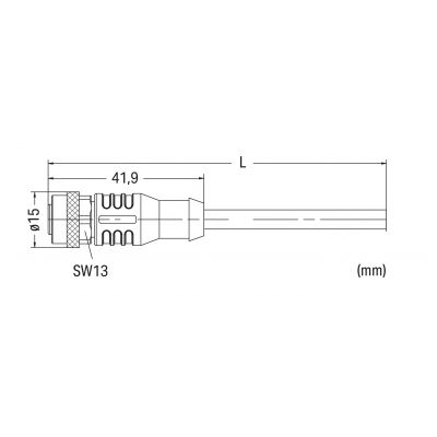 SA-C M12A-F-AX Przewód czujnika elementu wykonawczego WAGO (756-5301/060-100)