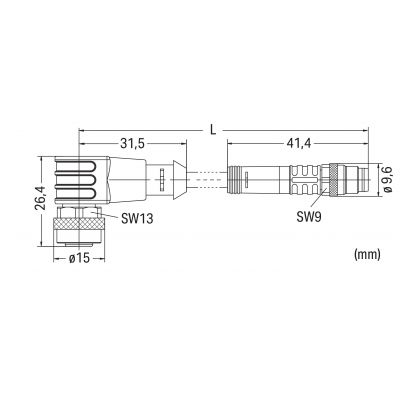 SA-C M12A-F-RA M8-M-AX Przewód czujnika elementu wykonawczego WAGO (756-5503/030-010)