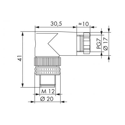 Wtyczka kątowa M12 756-9204/050-000 /5szt./ WAGO (756-9204/050-000)