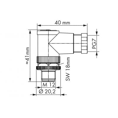 Wtyczka kątowa M12 756-9205/050-000 /5szt./ WAGO (756-9205/050-000)