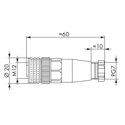 FAC 4-bieg. M12 gniazdo proste /5szt./ WAGO (756-9211/040-000)