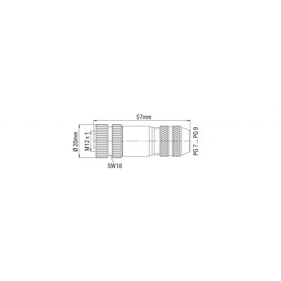 FAC 8-bieg. M12 gniazdo proste /10szt./ WAGO (756-9211/090-000)