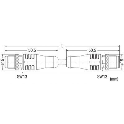 Przewód ETHERNET 4-bieg. M12-M-AX WAGO (756-1203/060-020)