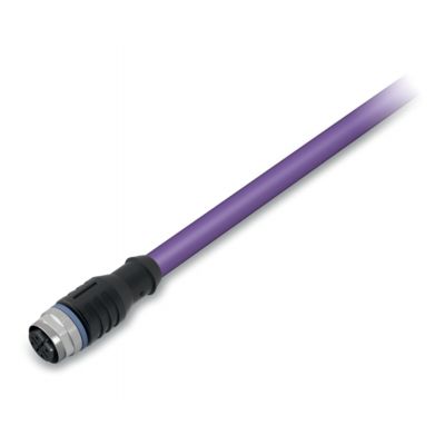 Przewód CAN-C M12A-F-AX fioletowy gniazdo proste M12 5-bieg dł. 10m WAGO (756-1401/060-100)