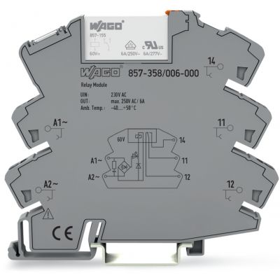 Moduł przekaźnikowy AC 230V szary WAGO (857-358/006-000)