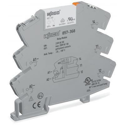 Moduł przekaźnikowy AC/DC 230V szary WAGO (857-368)