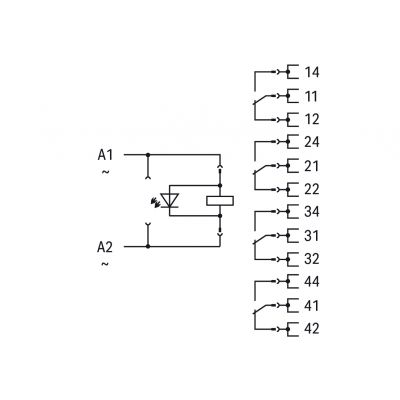 Podstawka z wtykanym przekaźnikiem przemysłowym 120V AC 4p 858-507 /5szt./ WAGO (858-507)