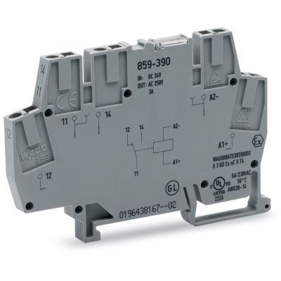Złączka z przekaźnikiem minaturowym 16,8-30V DC 1p 859-390 /10szt./ WAGO (859-390)