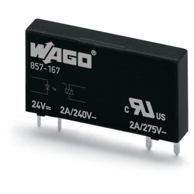 Przekaźnik półprzewodnikowy bezpieczeństwa nominalne napięcie wejściowe 24V DC zakres napięcia wyjściowego 24-240V AC graniczny prąd stały 2A /20szt./ WAGO (857-167)