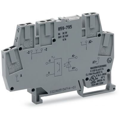 Złączka z optoseparatorem 5V DC / 24V DC / 100mA / 10kHz 859-795 /10szt./ WAGO (859-795)