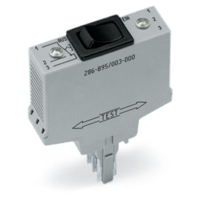 Moduł łącznika z przełącznikiem monostabilnym napięcie łączeniowe 250V AC prąd łączeniowy 6A szary WAGO (286-896)
