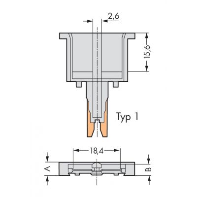 Pusty wtyk szary /100szt./ WAGO (280-801)