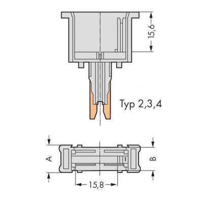 Obudowa pusta typ 2 2-polowa 280-802 /50szt./ WAGO (280-802)
