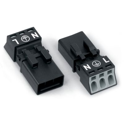 Wtyk 2-torowy czarny WINSTA MINI 890-213 /50szt./ WAGO (890-213)