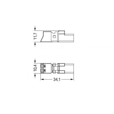 Wtyk 2-bieg. szary /50szt./ WAGO (890-252/060-000)