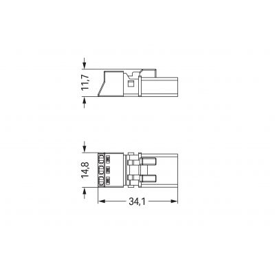 Wtyk 3-torowy szary WINSTA MINI 890-253 /50szt./ WAGO (890-253)