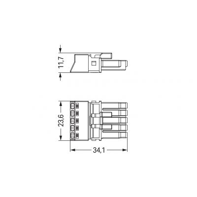 Gniazdo 5-bieg. szare /50szt./ WAGO (890-245/062-000)