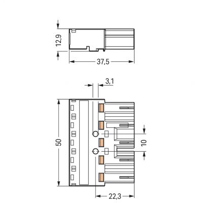 Wtyk 5-torowy biały WINSTA 770-435 /50szt./ WAGO (770-435)