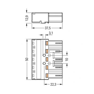 Wtyk 5-bieg. szary /50szt./ WAGO (770-255)
