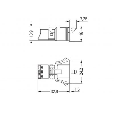 Gniazdo 3-torowe SnapIn szare WINSTA MINI 890-743 /50szt./ WAGO (890-743)
