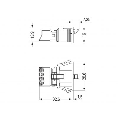 Wtyk Snap-In jasnozielony /50szt./ WAGO (890-774/073-000)