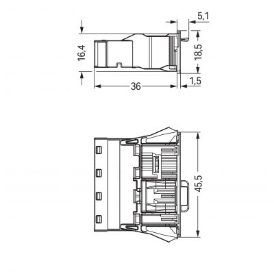 Wtyk 4-torowy Snap-In biały WINSTA 770-734 /100szt./ WAGO (770-734)