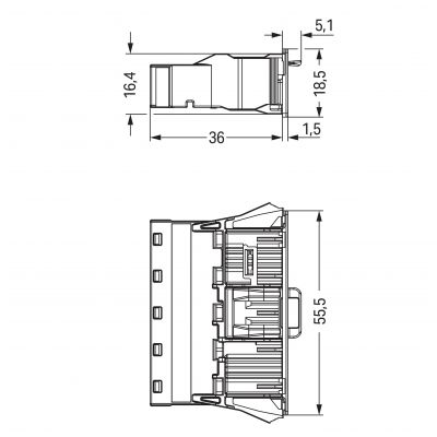 Wtyk Snap-In szary /50szt./ WAGO (770-755/060-000)