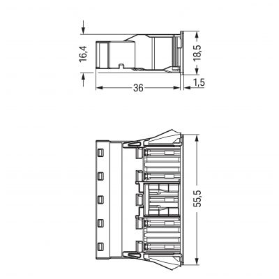 Gniazdo Snap-In jasnozielone /50szt./ WAGO (770-765/073-000)