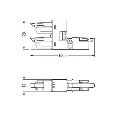 Rozgałęźnik typu h 2-torowy biały WINSTA MINI 890-1686 /50szt./ WAGO (890-1686)