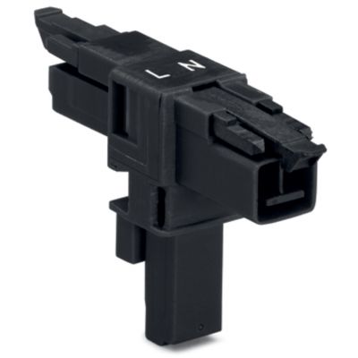 Rozgałęźnik typu T 2-torowy czarny WINSTA MINI 890-1606 /25szt./ WAGO (890-1606)