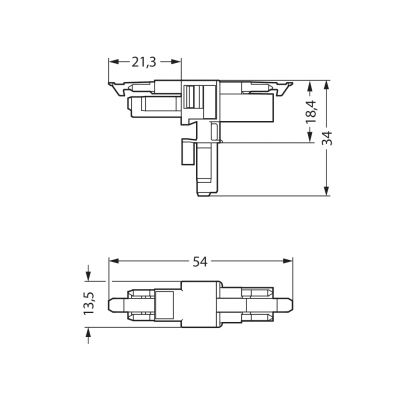 Rozgałęźnik typu T 2-torowy czarny WINSTA MINI 890-1606 /25szt./ WAGO (890-1606)