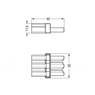 Element sprzęgający 3-torowy 1x wtyk / 1x gniazdo biały WINSTA 770-653 /100szt./ WAGO (770-653)