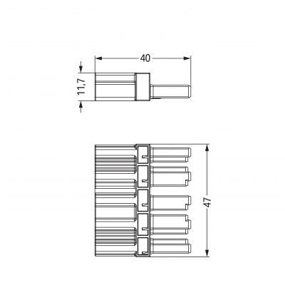 Element sprzęgający 5-bieg. kodowanie I niebieski /100szt./ WAGO (770-619)
