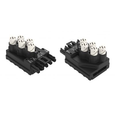 Moduł odejściowy do płaskiego przewodu 5x2,5mm2 + 2x1,5mm2 czarny /10szt./ WAGO (772-262)